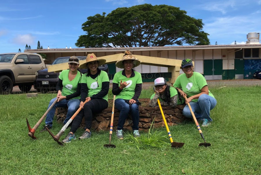 on Molokai, teammates came together at Kualapuu Public Conversion Charter School