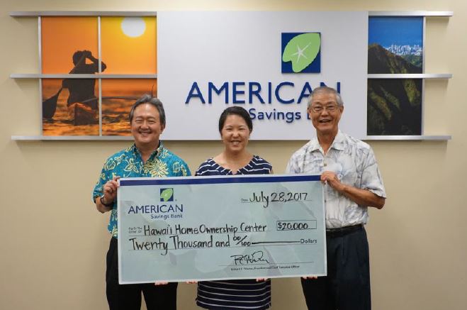 Hawaii Home Ownership Center received grant from American Savings Bank