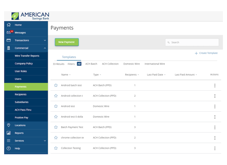 Payments Screenshot