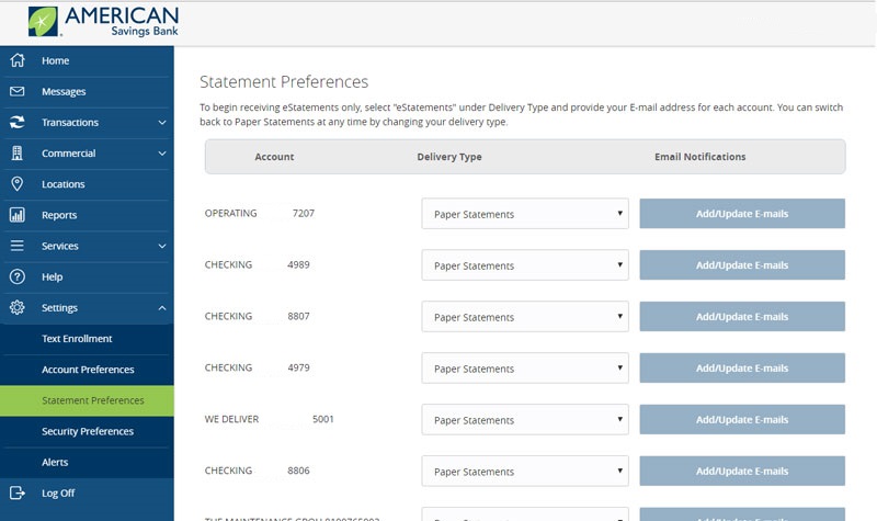 Business eStatements - Security 2