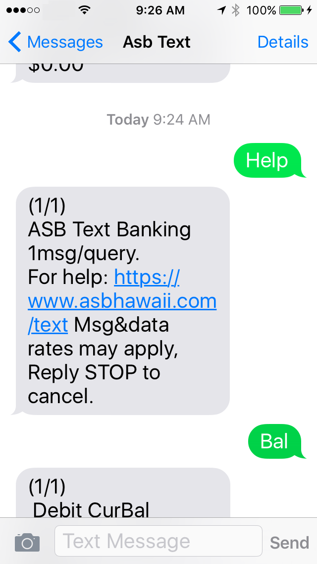 text banking screenshot 2