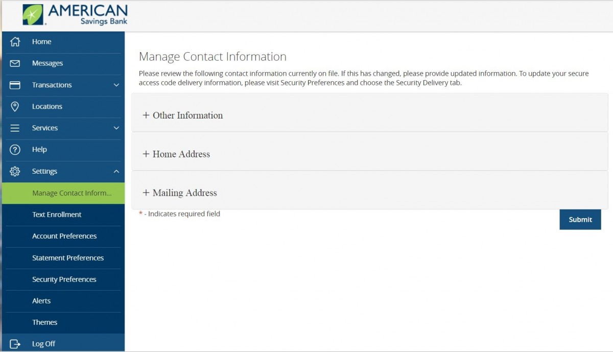 Manage Contact Information American Savings Bank Hawaii