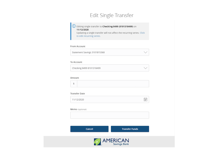 Edit Transfers Screenshot