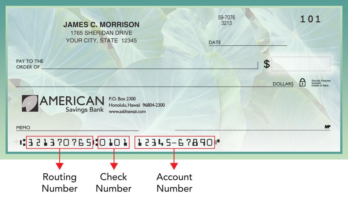 Routing Number  American Savings Bank Hawaii