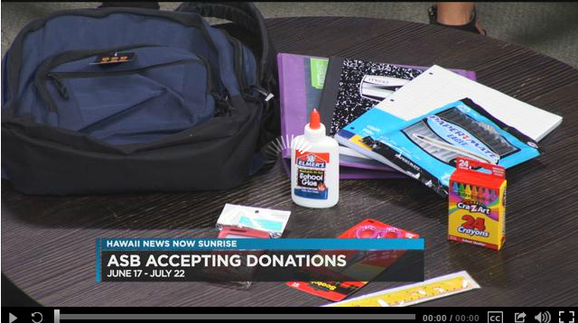 American Savings Bank accepts school supplies donations