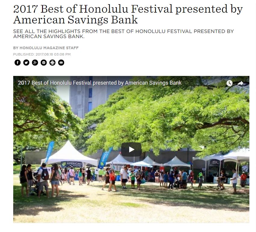 2017 Best of Honolulu Festival presented by American Savings Bank