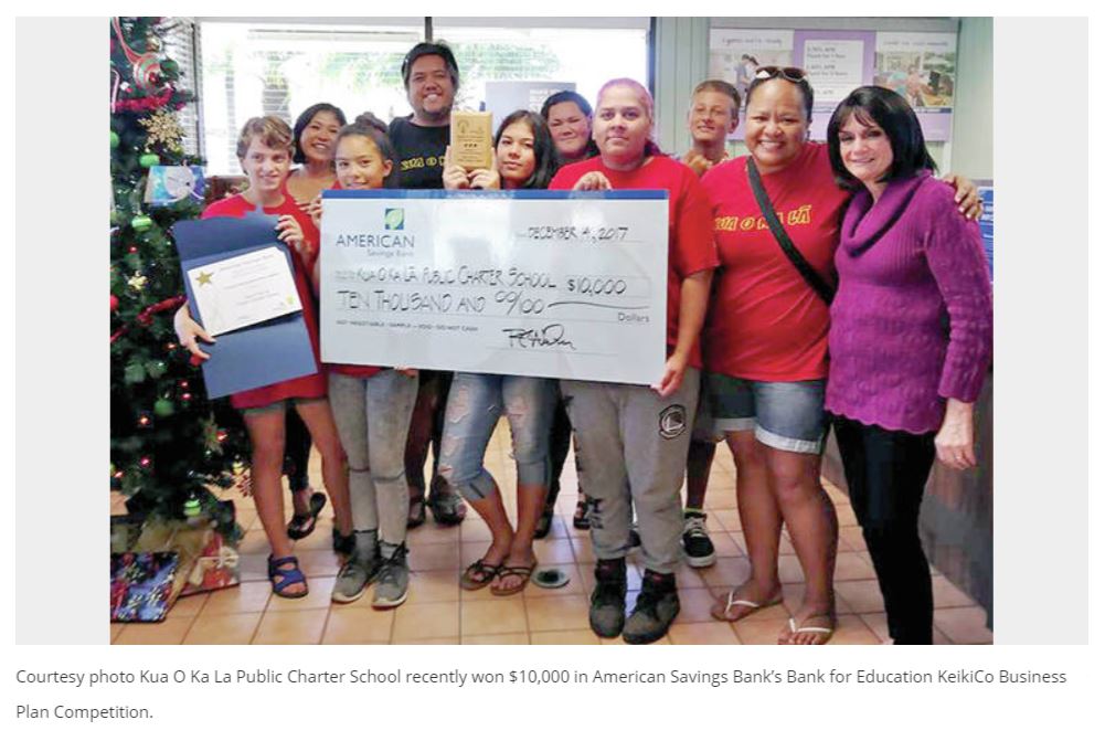 Milolii Charter School Wins 10k in Business Plan Competition