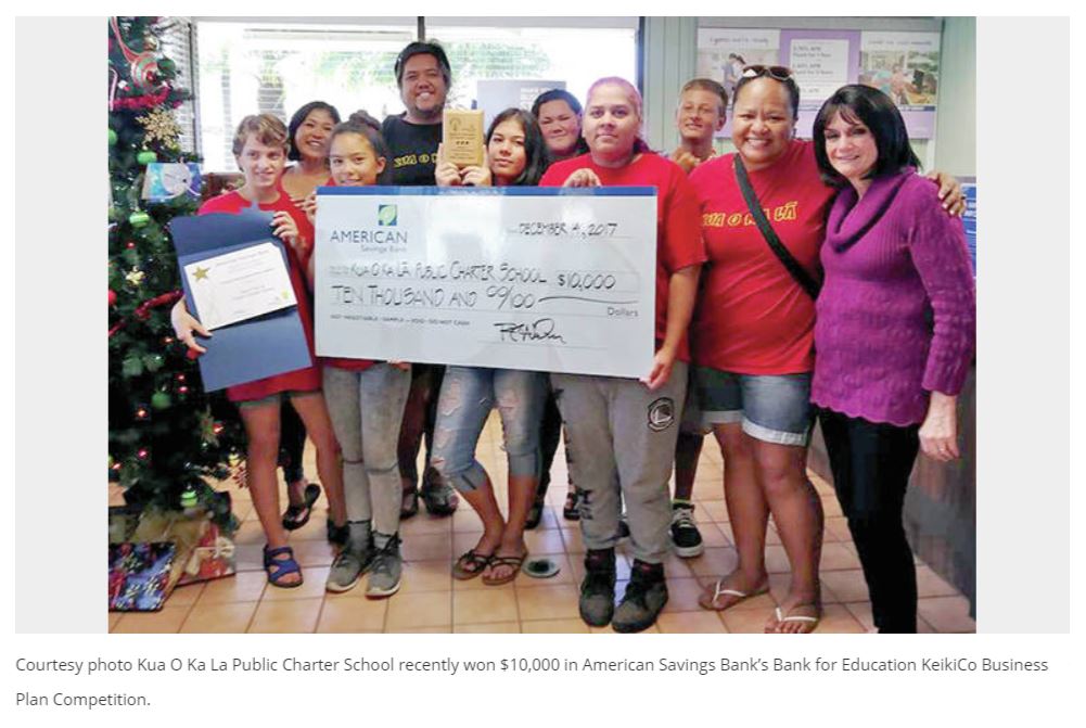 Milolii Charter School Wins 10k in Business Plan Competition