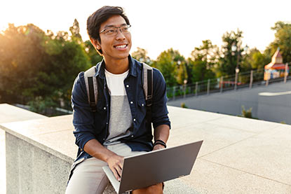 Student on laptop