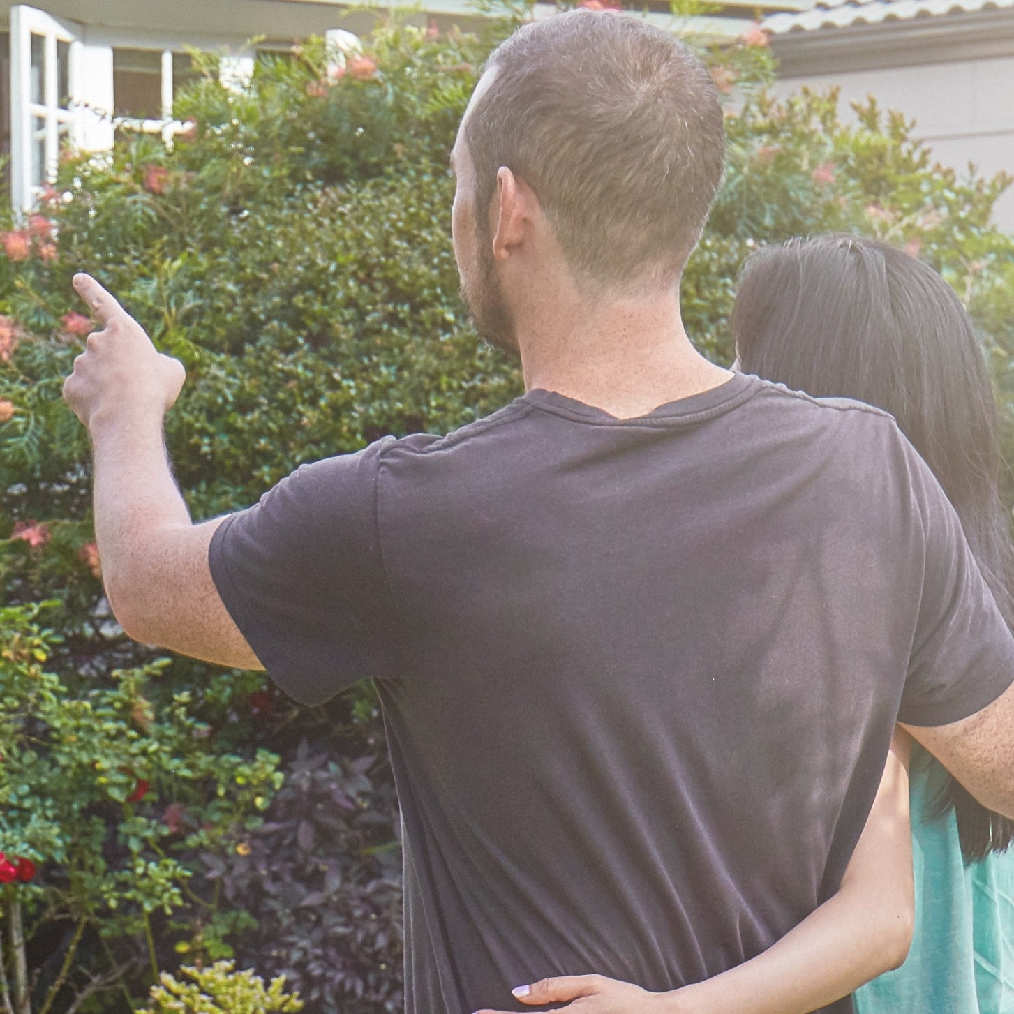 Couple looking at a home to rent or buy