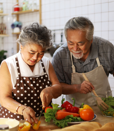 Grandparents cooking