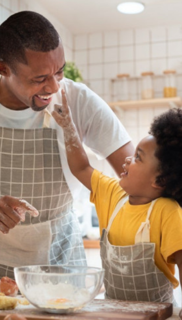 dad and son baking