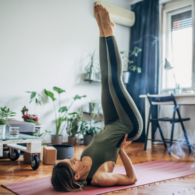 lady doing yoga