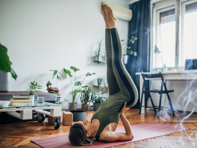 lady doing yoga