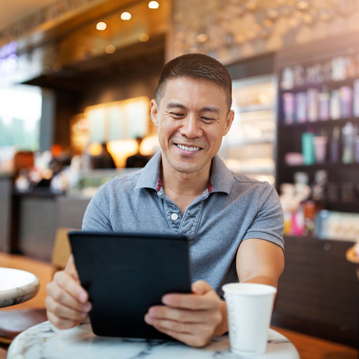 male using mobile phone
