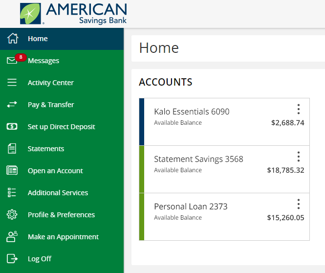 Desktop Online Banking