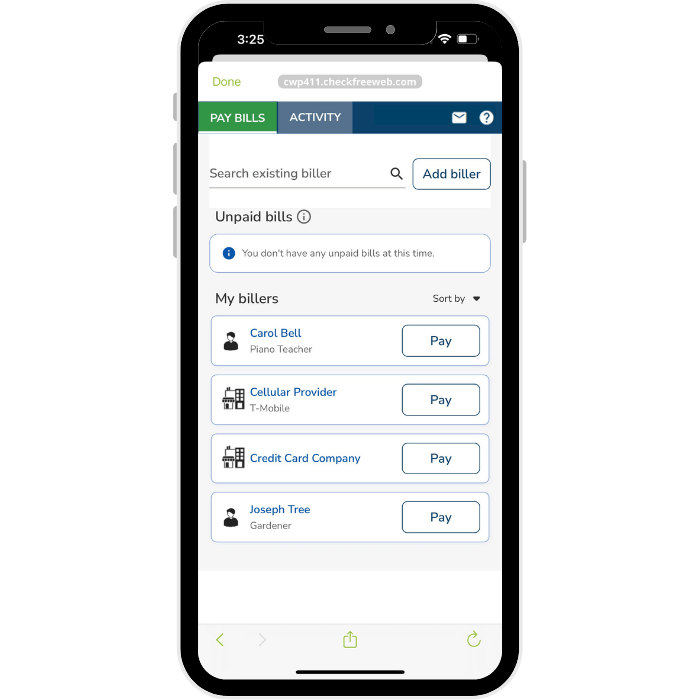 mobile bill pay website