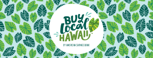 Buy Local logo on Kalo leaf background
