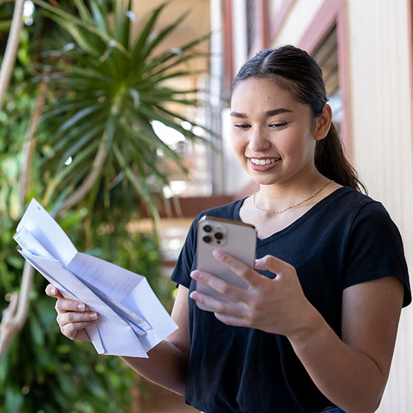 Female looking at phone
