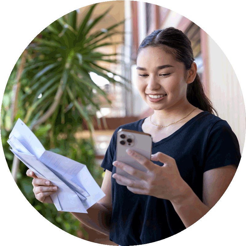 Female looking at phone