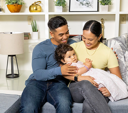 Family in living room