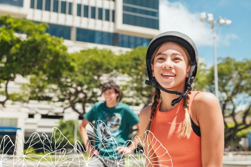 teen at skatepark