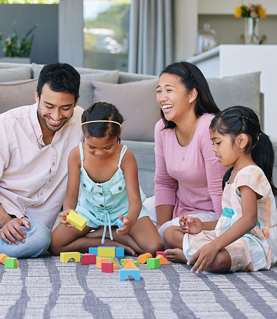 Family in living room