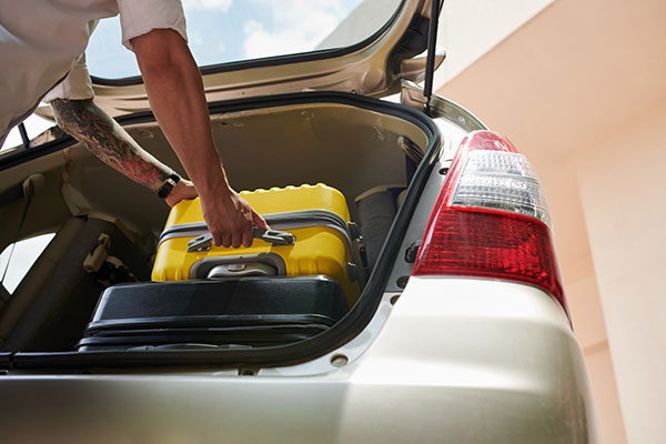 Luggage in car