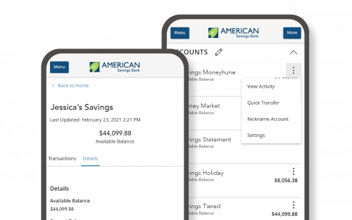 Savings on mobile banking