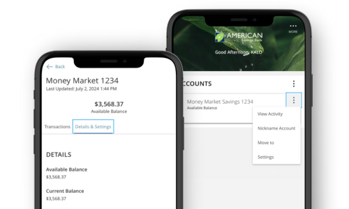 Savings on mobile banking