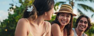 College students at the beach