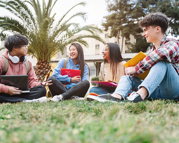 College students outside