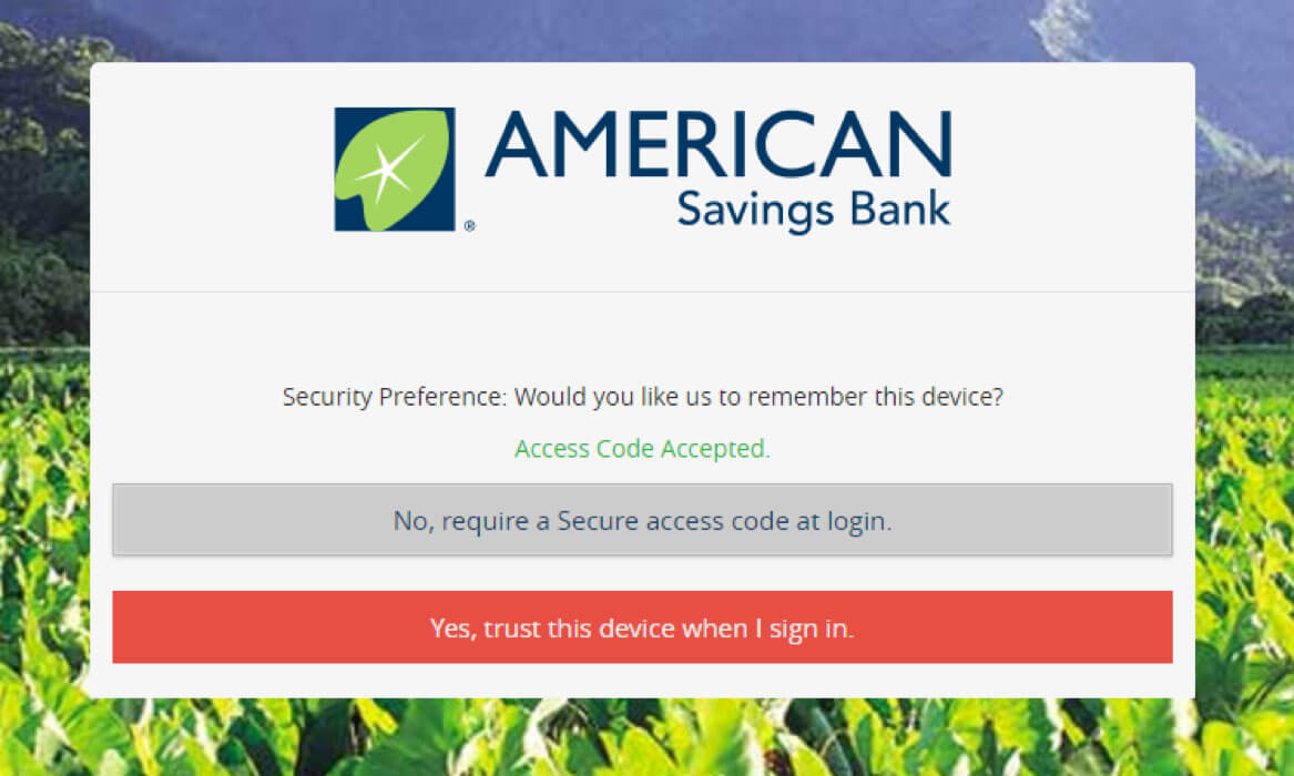 ebanking device security screenshot