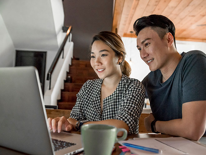 Couple on laptop