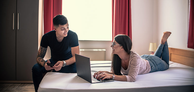 Couple on computer