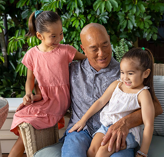 Grandpa with grandkids