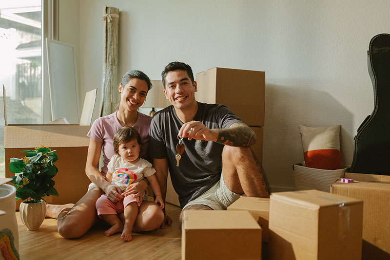 family moving into home