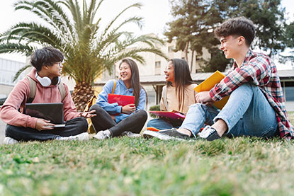 College Students sitting together