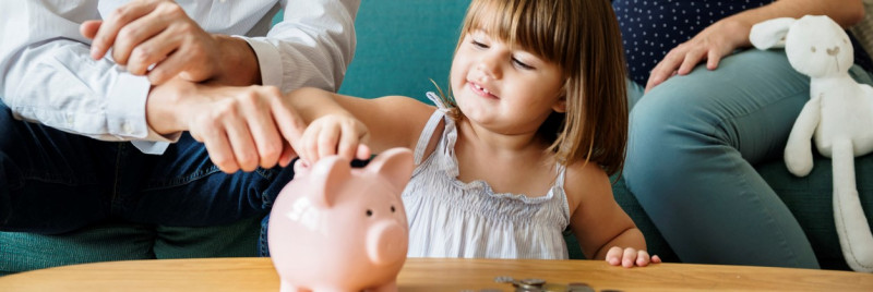 girl with piggy bank