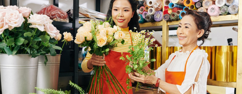 Women in a flower shop